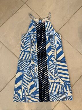 Lilly Pulitzer Blue and White Mini Dress
